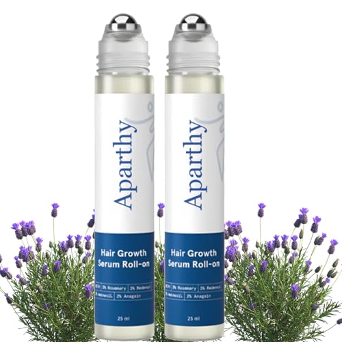 Aparthy Advanced Hair Growth Roll-On Serum，with Saw Palmetto, Rosemary & Pea Extract，Helps Support Thicker, Fuller Hair Appearance，Clean, Non-Greasy Hair Loss Support for Men & Women Pack of 25ml (2)