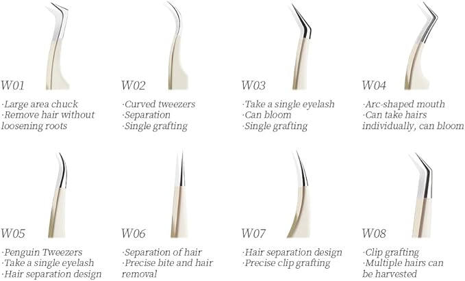 Lash Tweezers for Eyelash Extensions,Stainless Steel Lash Extension Tweezers for Easy Application and Removal-W07