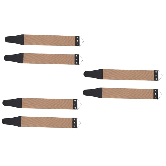 NOLITOY 6pcs Dual-sided Sharpening Straps Practical Strop Tool for Straight and Knives High-grade Hanging Design Easy to Use for Home Grooming