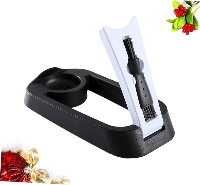 Foldable Electric Shaver Holder with Brush Space-saving Design for Easy Draining and Cleaning for Men and Travelers Dad Boyfriend Husband Black