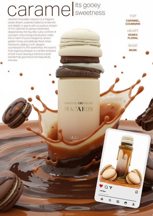 Arabiyat Sugar Caramel Chocolate Macaron Eau De Parfum 3.4FL.OZ