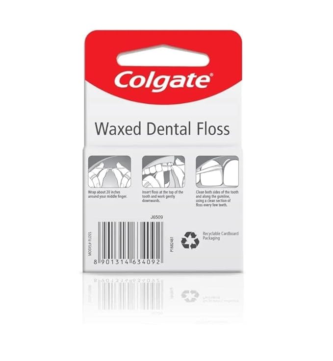 Colgate Waxed Dental Floss for Improved Mouth Health 50 Mtr Pack of 6