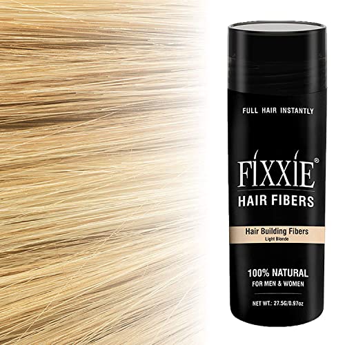FIXXIE Hair Building Fibers LIGHT BLONDE for Thinning Hair 27.5g Bottle, Hair Fibre Concealer for Hair Loss for Men and Women, Naturally Thicker Looking Hair with Keratin Hair Fibres