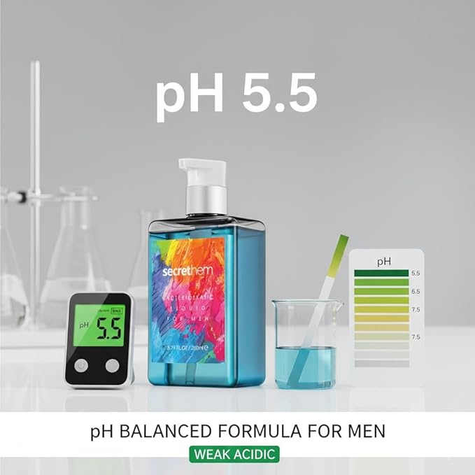 Men’s Intimate Wash, pH-Balancing Mint & Verbena Cleanser for Odor Control, Freshness & Sensitive Skin | 8.8 fl oz
