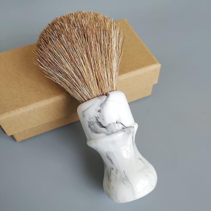 24mm brown soft horse hair shaving brush for man wet shaving (White)