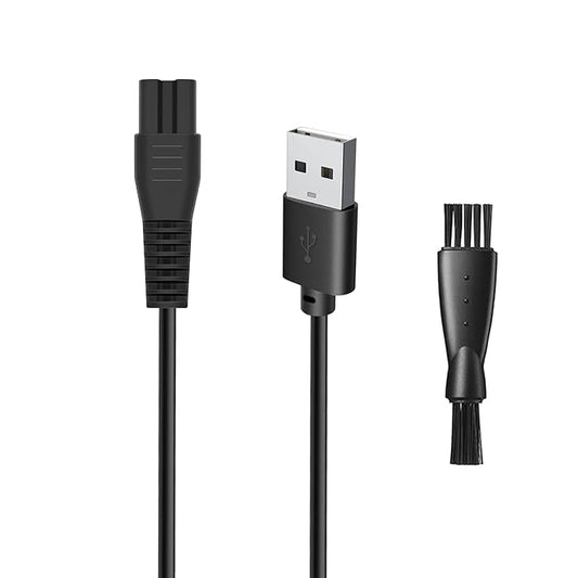 5V USB Charger Cable for Freebird Head Shaver Kit, wotdmu Charger Cable Compatible with FlexSeries Electric Head Hair Shaver for Freedom Grooming Charging, with 1 Cleaning Brush, 3.3ft Power Cord