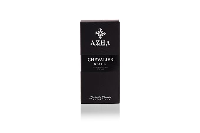 Chevalier Noir Eau de Parfum for Men, Leather Incense Fragrance Spray with Mandarin, Suede & Incense, Premium Long Lasting Men's Cologne, Butterfly Nebula Collection, 3.4 Fl Oz