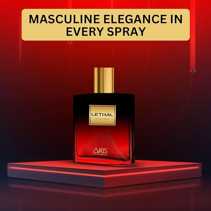 ARIS Lethal Eau de Parfum – Long-Lasting Woody and Musk Fragrance for Men – 100mL Perfume Spray with Bonus 15mL Perfume Sample (Randomly Selected)