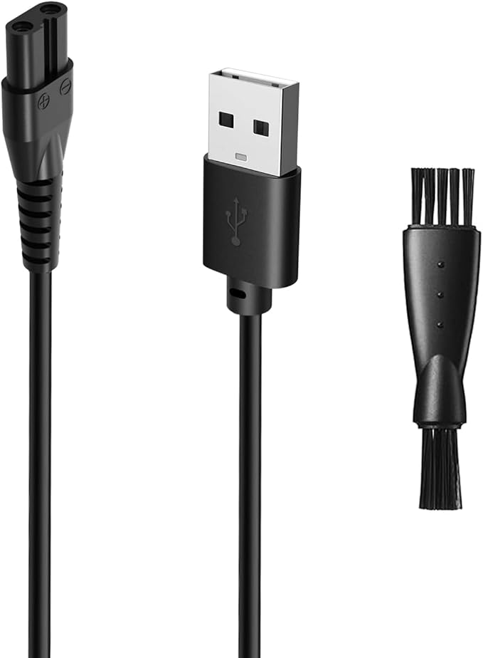 Charger Cord for OLOV Electric Trimmer YP-7032, Fit for OLOV Electric Groin Hair Trimmer, USB Charger Cord Compatible with OLOV Body Hair Trimmer for Bikini Women, with 1 Cleaning Brush