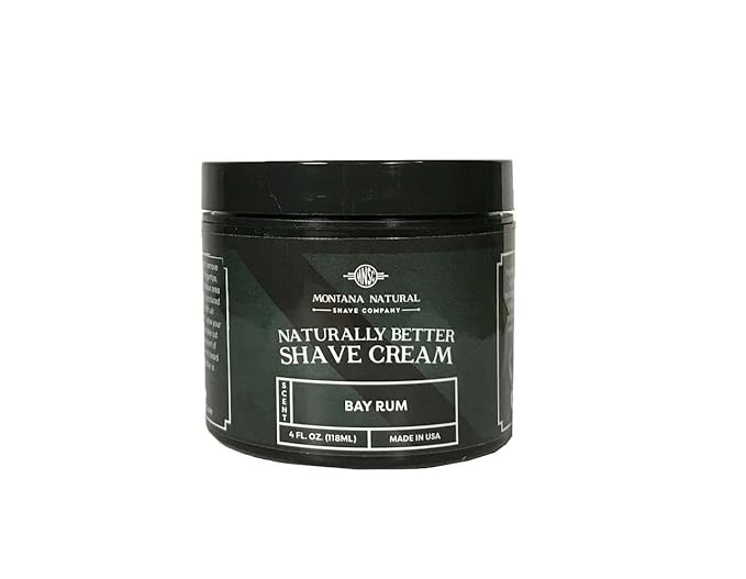 MNSC Bay Rum Naturally Better Shave Cream - Smooth Shave, Hypoallergenic Sensitive Skin Formula, Softer Skin, Prevent Nicks, Cuts, and Irritation, Handcrafted in USA, All-Natural, Plant-Derived