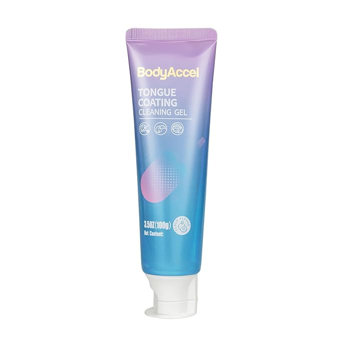 BodyAccel Tongue Cleaner Gel – Fresh Breath Oral Care Gel for Bad Breath Removal, Tongue Scraper Gel for Oral Hygiene & Healthy Mouth(3.5oz）