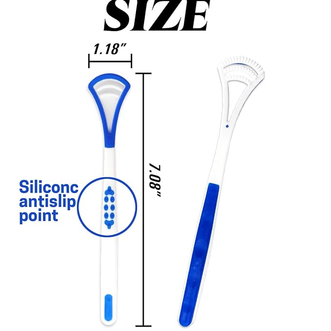 GXXMEI 20PCS Tongue Scraper for Adults, Tongue Scraper Cleaner, Blue Tongue Cleaner, Oral Care Scrapers Kits Plastic Tongue Brush for Reducing Bad Breath Adults Kids Healthy Oral Care Tools Easy to Us