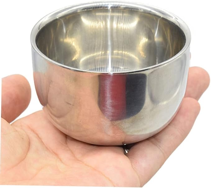 1pc Men Stainless Steel Shaving Bowl Foaming Soap Container for Comfortable Shaving Salon and Rustproof Design