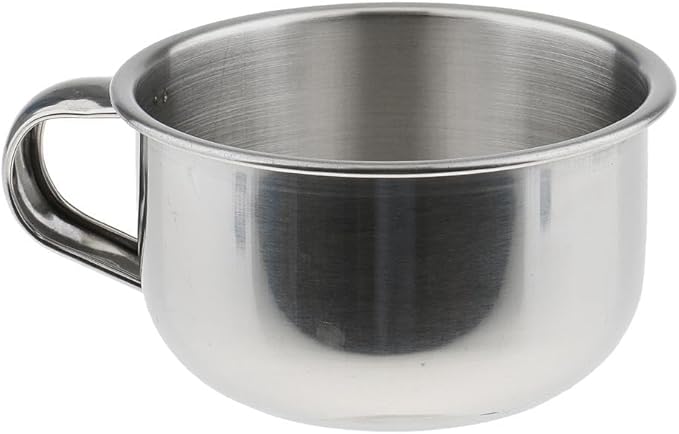 Luxury Shaving Soap Bowl, Thick Lather, Unbreakable, Tactile Texture, Great for Most Pucks & Soaps,5 Pack of Stainless Steel Shaving Mugs for Men with Handles