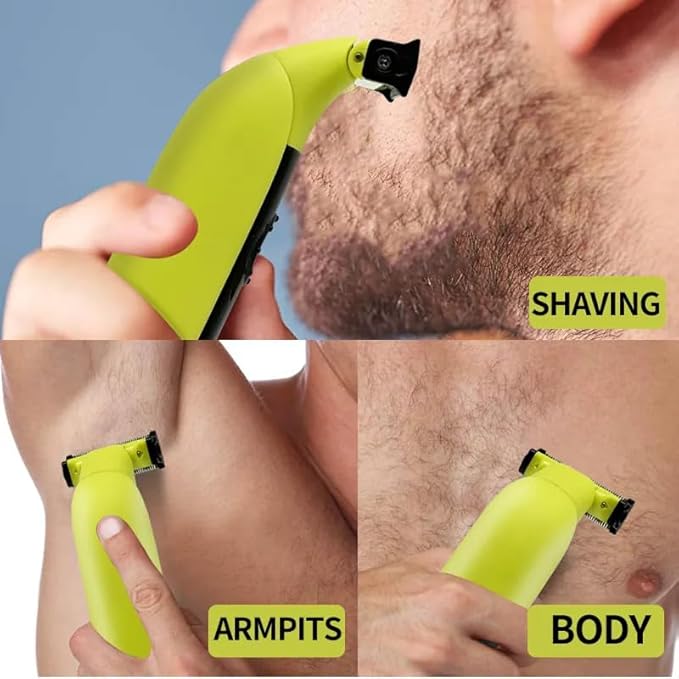 Body Hair Trimmer for Men,Body Groomer for Groin & Pubic,Rechargeable Body Shaver & Beard Razor, IPX7 Waterpoof Dual-Side Safe Blade-No Cuts,No Nick, Smooth Trim & Shave -Wet/Dry Use