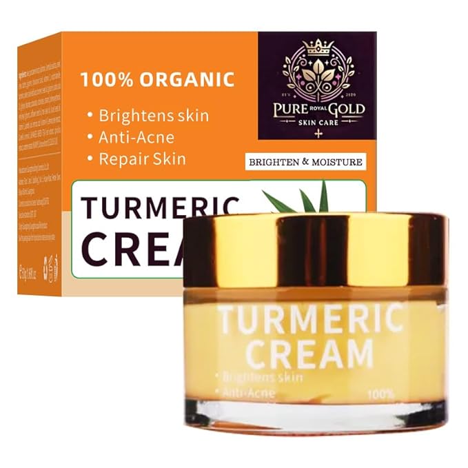Organic Turmeric Cream, Brightening and Anti-Acne Facial Moisturizer, Skin Repair Treatment