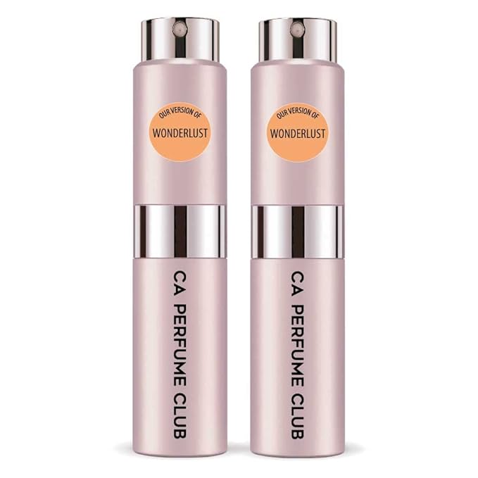 CA Perfume Impression of Wonderlust For Women Fragrance Concentrated Long Lasting Eau de Parfum Spray Refillable Atomizer Bottle 0.27 Fl Oz (Pack of 2)