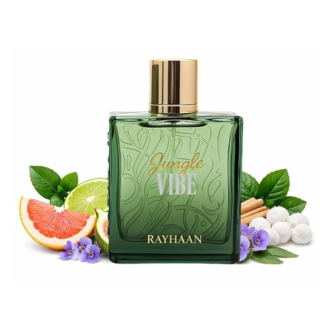Rayhaan Jungle Vibe – Fresh, Green, Woody, Musky – Eau de Parfum Spray Long-Lasting Fragrance for Unisex, 3.4 Ounce / 100ml