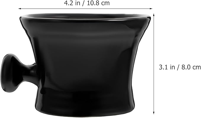 ARTIBETTER Ceramic Shaving Soap Bowl Black for Men with Foaming Design, Practical Shaving Cream Container for Home and Salon Use