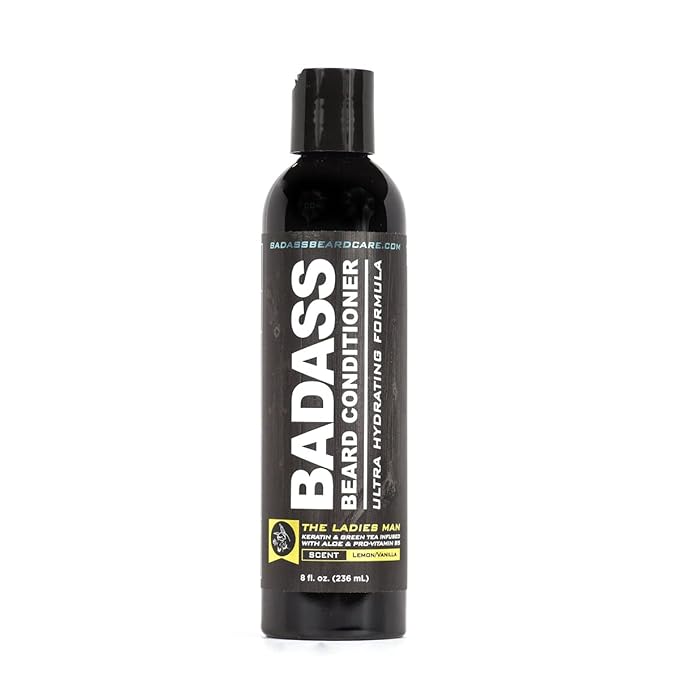 Badass Beard Care Beard Conditioner For Men - THE LADIES MAN, 8oz - Made of Natural Ingredients for A Healthy, Soft, & Itch Free Beard and Mustache