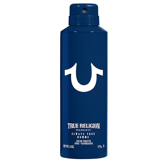 True Religion Always True Homme Body Spray for Men - Body Spray Cologne, EDT, All Over Men's & Boys Mist with Notes of Bergamot, Rosemary & Musk Fragrance - 6 fl oz