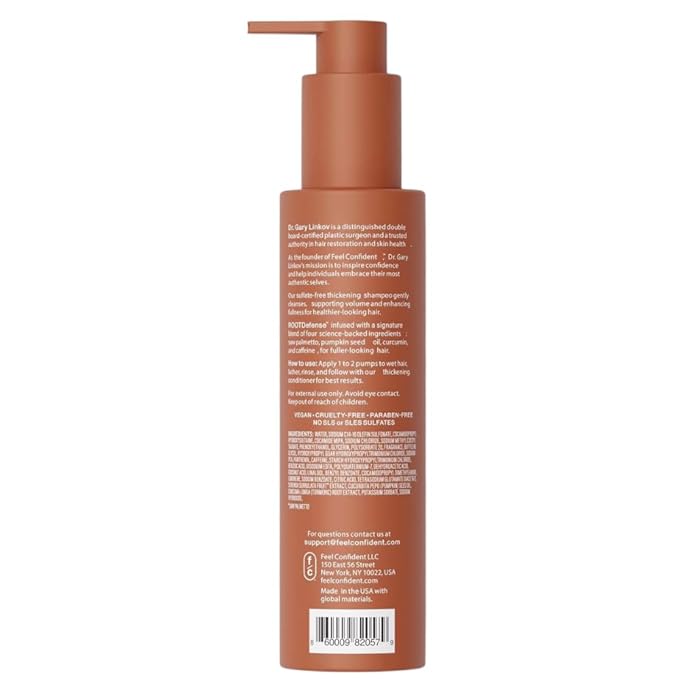 Haircare Thickening Conditioner For Men & Women with Fine or Thinning Hair – Hair Surgeon Formulated with Pumpkin Seed, Turmeric, Saw Palmetto & Caffeine for Growth and Density 9 fl oz