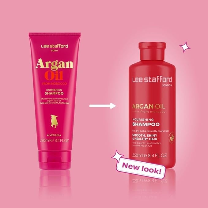 Lee Stafford Moisturizing Shampoo | Argan Oil Collection - Best for Dy, Dull Hair to Repair & Hydrate for a Silky Smooth Soft Shine, Highest Rated Gloss Finish, 16.9 Fl Oz