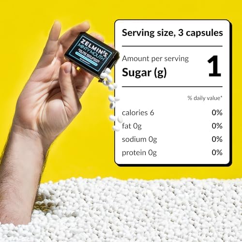 Zelmin's Minty Mouth Breath Freshener - (5 Pack) Long Lasting Bad Breath Treatment for Adults, Instant Freshness Helps with Dry Mouth, Natural Breath Mints for Travel, Alcohol-Free, Keto, Gluten-Free