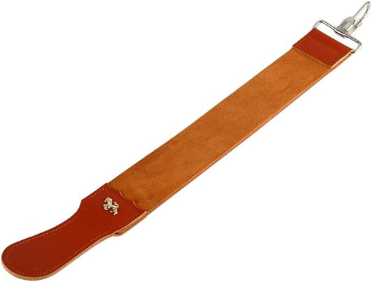 Genuine Leather Strop, 19.8 * 2in Straight Razor Strop, Barber Razor Sharpening Belt Suitable for Straight Razors Sharpeners and Chisels