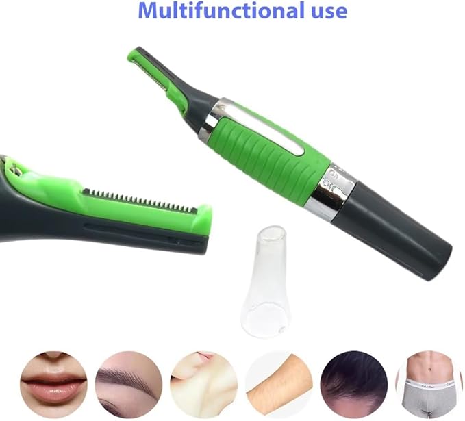 USonline911 2025 New Hair Trimmer Shaver Clipper for Men Women Ear Neck Eyebrow Trimmer Shaver Man Clean Trimer Razor & 2X Comb Attachments &1x Cleaning Brush (Green)