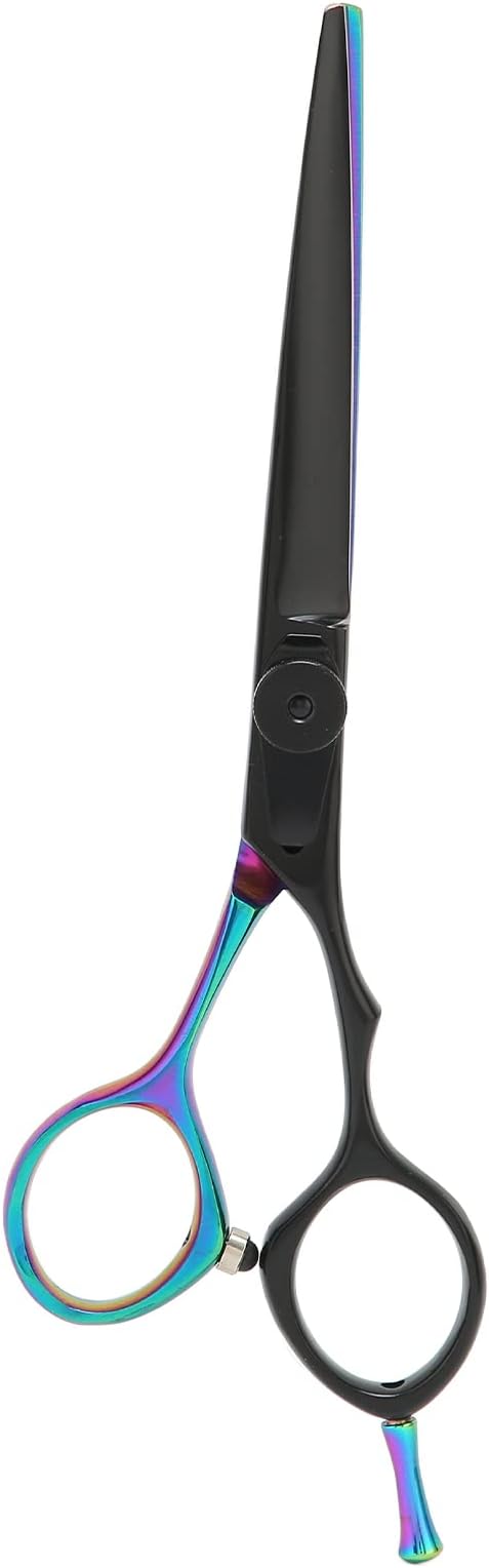 Barber Scissors Stainless Steel Hair Cutting Shears, Lightweight Ergonomic Beard and Mustache Trimming Scissors with Sharp Blades for Barbershop and Home Use (Flat Scissors: for Pets' Body and Leg