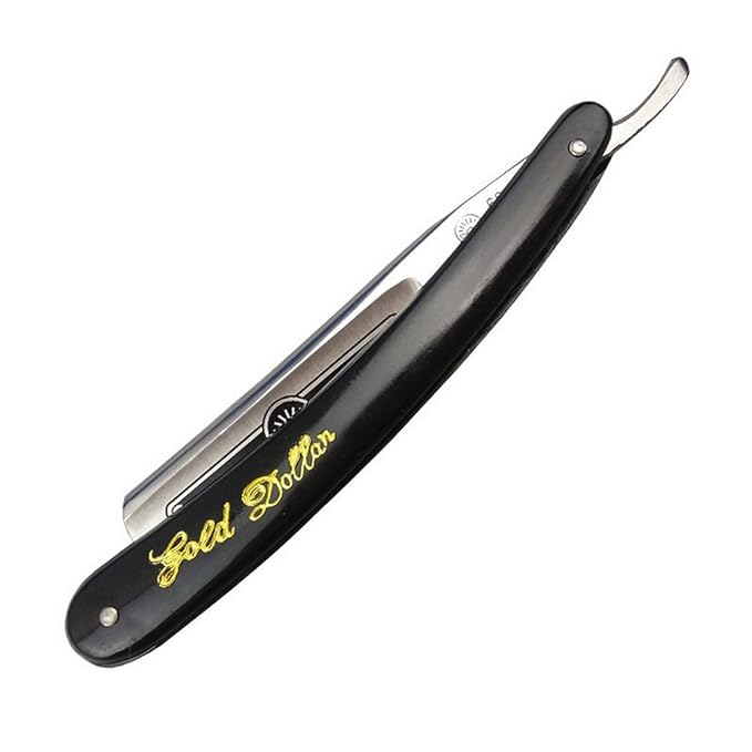 Pro Gold Dollar Shave Knife 66 Straight Edge Barber Razor Folding Hair Shaving