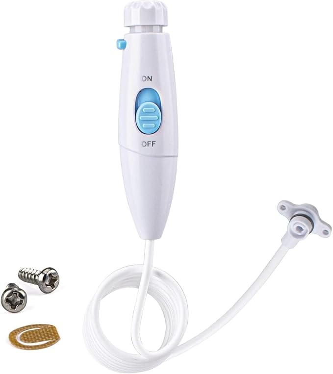 TUREWELL Water Flosser Accessories Compatible with Water Dental Oral irrigator FC162, FC163, FC165, FC166 FC168,Pack of 1 Handle/Hose(White)