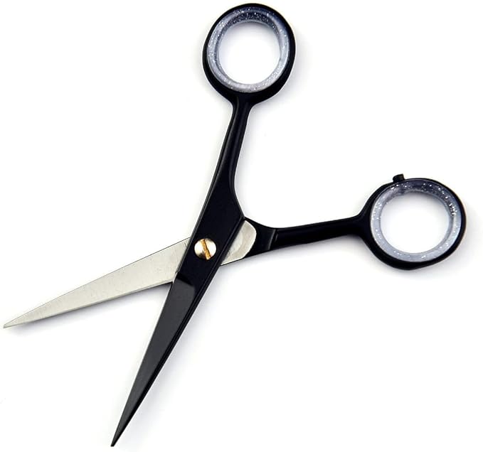 Nesmo - 033 Hair Scissors for Beard and Mustache Grooming, 5 inch, Premium Stainless Steel All-Purpose Mustache Scissors for Men’s Grooming