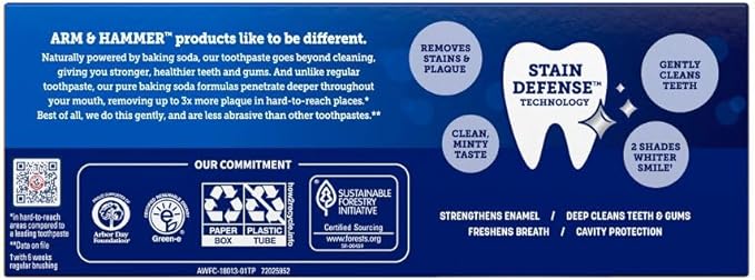 ARM & HAMMER Advance White Toothpaste, Clean Mint, Extreme Whitening 4.3 oz ( Pack of 6)