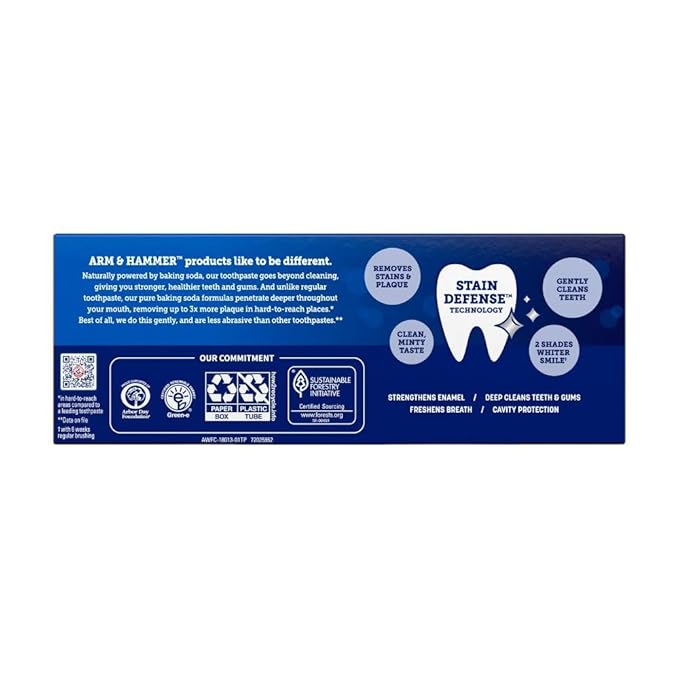 ARM & HAMMER Advance White Baking Soda & Peroxide Toothpaste, Extreme Whitening 4.3 oz (Pack of 2)