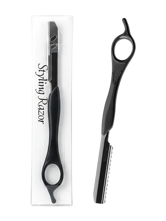 Professional Hair Styling Razor - Black Handle - Ergonomic Design for Precision Haircutting