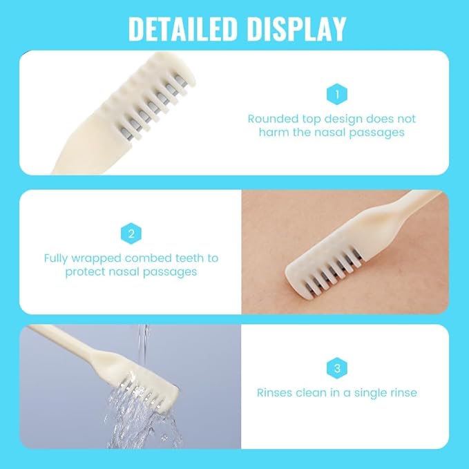 2-in-1 Nasal Hair Cutter, Dual Head Nasal Hair Trimmer, 360° Rotation Nose Hair Cutter, Pain-Free Nostril Hair Remover, Easy to Clean Grooming Tool for Women Men (Green, 3pcs)