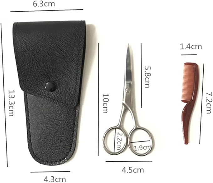 NOLITOY Stainless Steel Eyebrow Scissor Mustache Scissors Facial Tools for Women Barber Salons