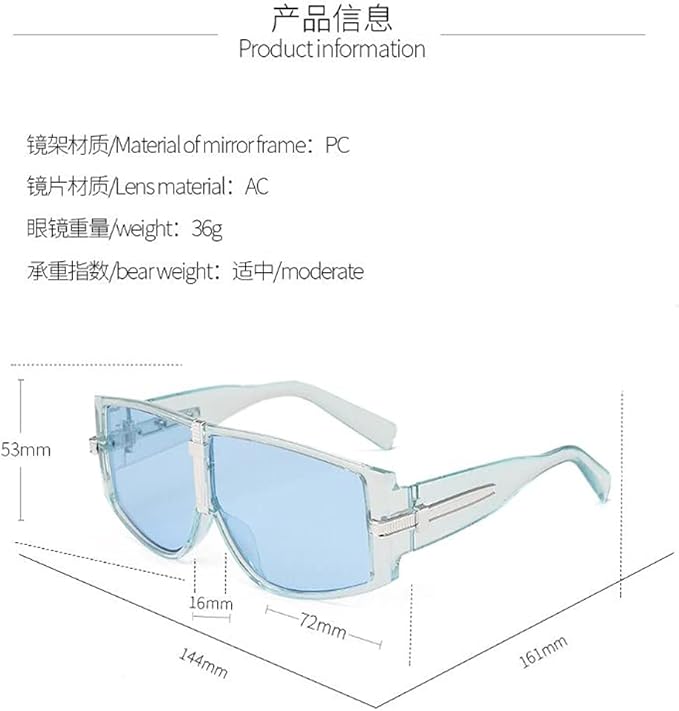 Full-enclosed wide-rim sunglasses new punk style hip-hop glasses men's UV protection sunglasses