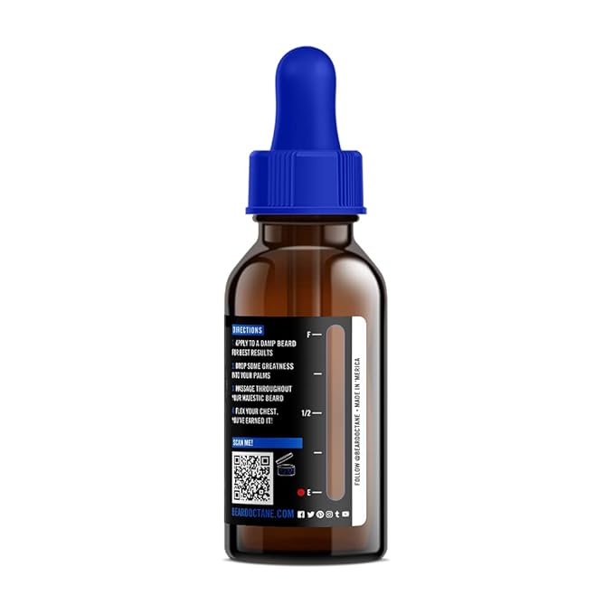 Beard Octane: Nitro - Natural Beard Oil w/Argan Oil - 1 Oz - Promotes Healthy Softer Beards - Made in USA - Premium Handcrafted Beard Care