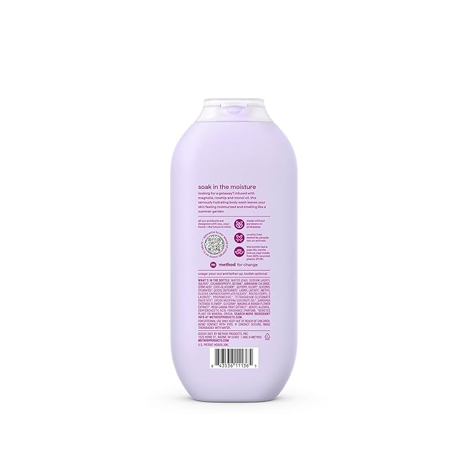 Method Body Wash,Serene Escape,Magnolia + Rose Hip + Monoi Oil notes,18oz,(Pack of 2)