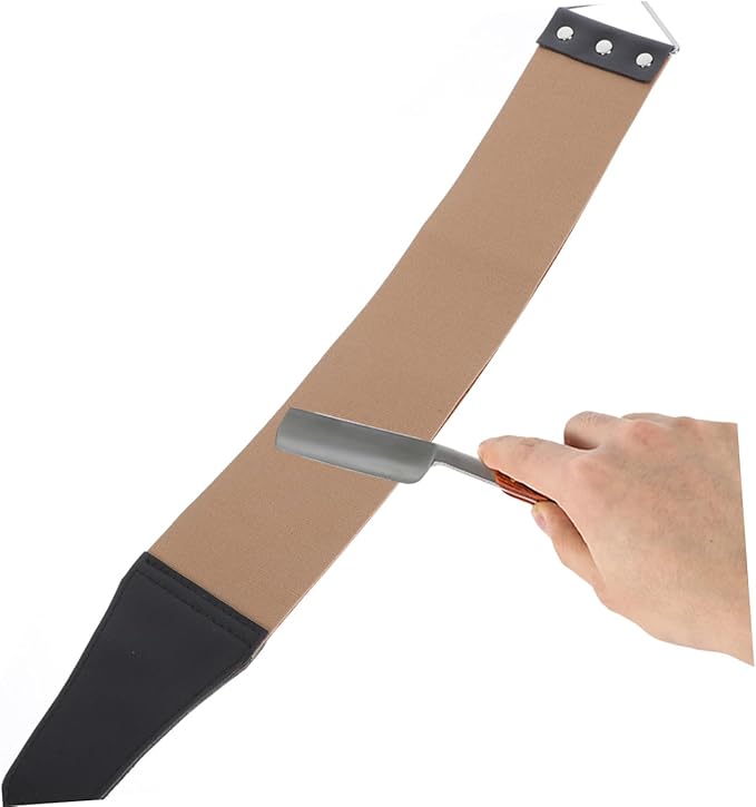 FRCOLOR 2pcs Dual-sided Sharpening Strop for Barber Shops Manual Leather Strop for and Knife Sharpening Convenient Hanging Design for Home