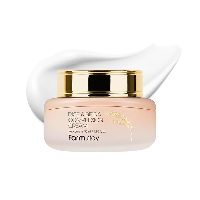 FARMSTAY Rice & Bifida Complexion Cream, Dark Spots Remover Correcting with Niacinamide, Skin Barrier Repair for Glow Skin, Rice Moisturizer for Face, for Women & Men, Korean Skin Care, 4.05 Fl. Oz.