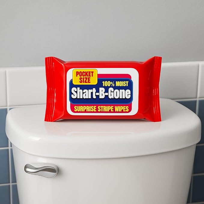 Shart Be Gone Surprise Stripe Wipes - Funny Moist Wipes for Teens and Adults - Travel Size Gag Gift for Teens - Fun Small Stocking Stuffers