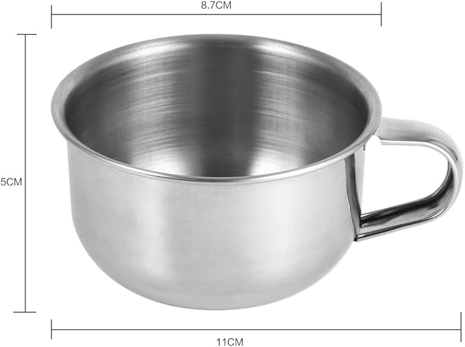 Tbest Metal Circle Soap Cup For Shaving,Shaving Soap Bowl Lather Lot Stainless Steel,Shaving Mug New Stainless Steel Metal Shaving Soap Mug Bowl Cup Shaver Cleansing Foam Tool For Man