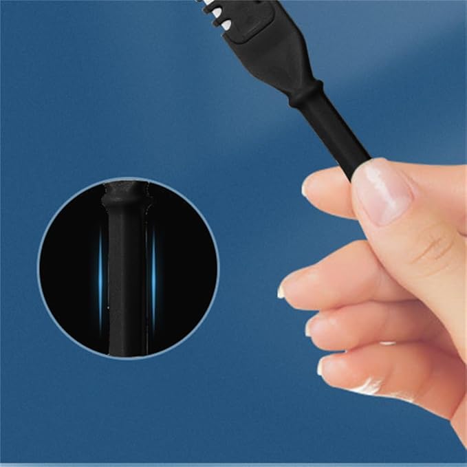 3PCS 2 in1 Nose Hair Knife 360 Degree Rotation Shaving with Double Sided Comb Nostril Cleaner, Facial Hair Removel Portable Nose Hair Trimmer, Ear Canal Cleaner, Black
