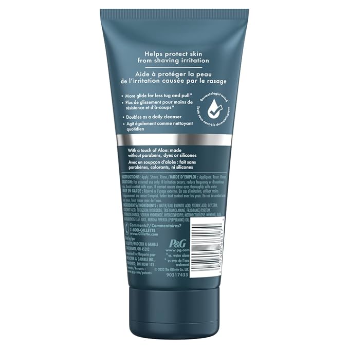 Gillette Intimate 2 in 1 Pubic Shave Cream + Cleanser, Gentle Formula, Formulated for Pubic Hair & Skin, with Aloe, Paraben Free (177 ml)