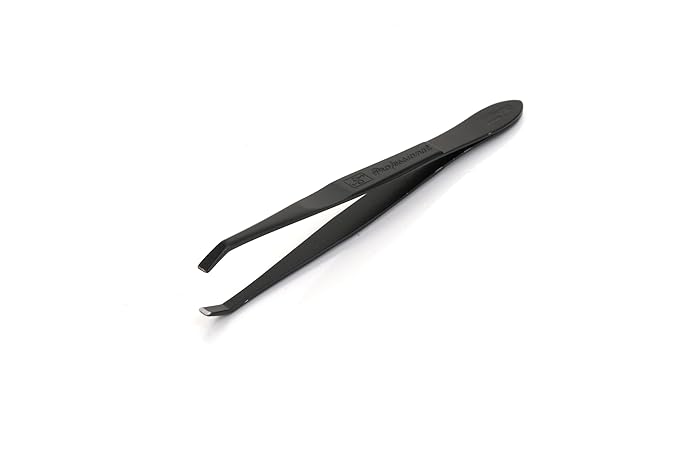 Solingen Stainless Steel Professional Slanted Tip Tweezers | Best Shaped for Eyebrows Extensions Chin Cheek Face Facial Hair | Made in Germany