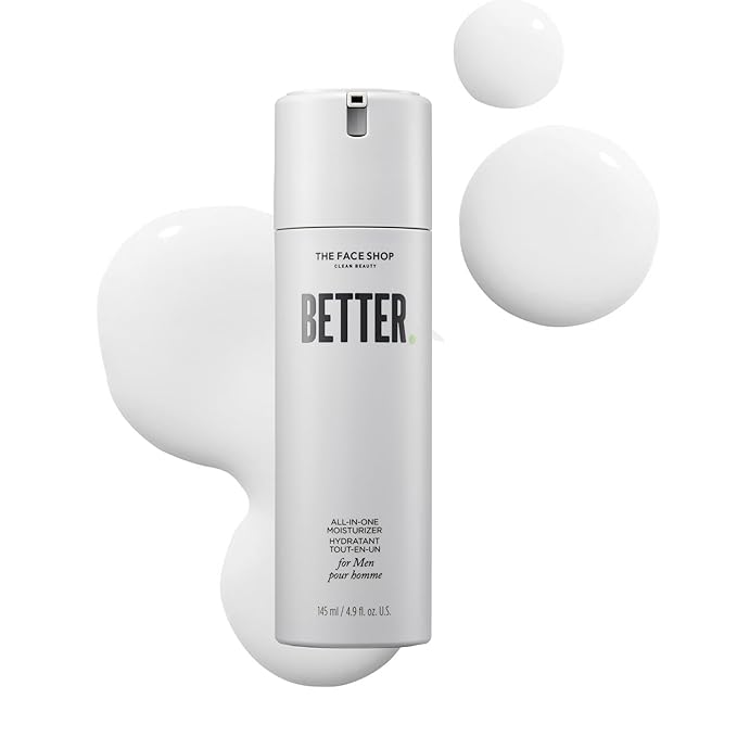 The Face Shop Better All-in-one Men Daily Face Moisturizer, Aftershave with Hyaluronic Acid & Niacinamide, Lightweight, Non-sticky Formula, Hydrates & Soothes Post-Shave Irritation, Korean Skin Care